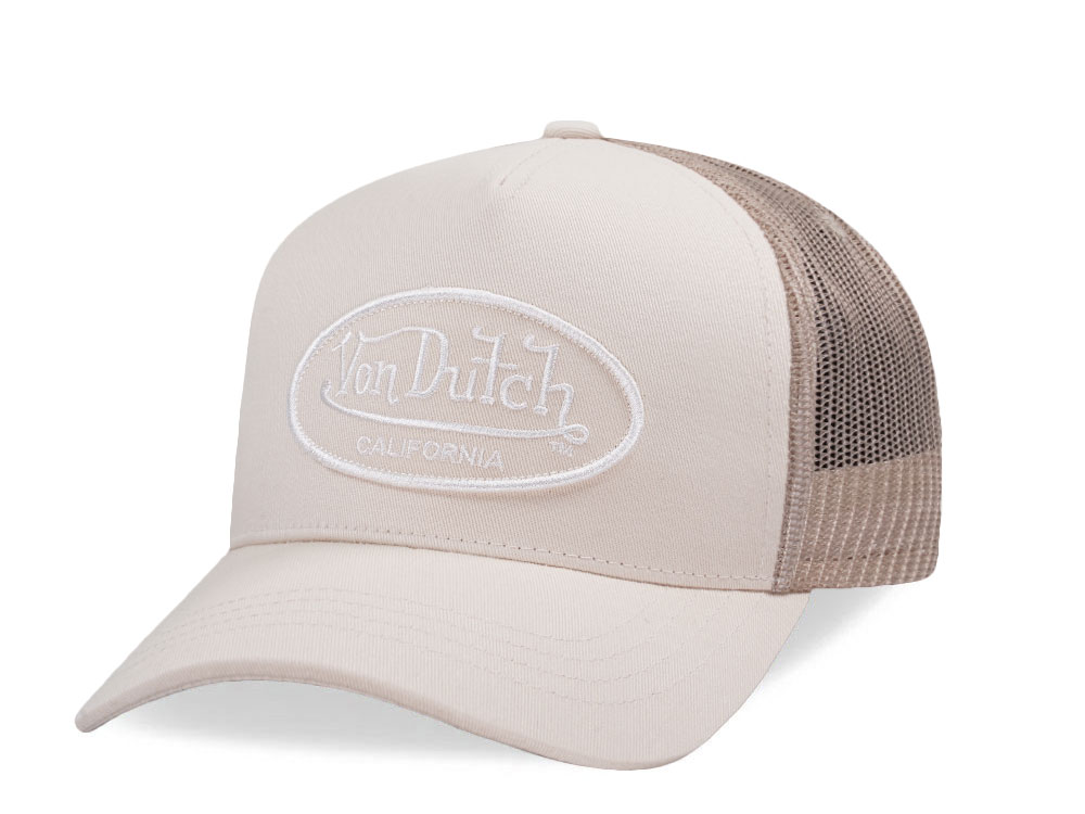 Von Dutch Oval Patch White Trucker Strapback Casquette