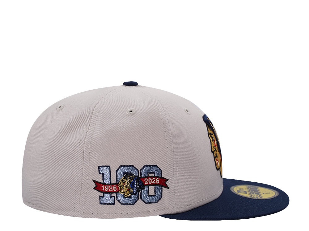 New Era Chicago Blackhawks 100th Anniversary Stone Two Tone Edition 59Fifty Fitted Casquette