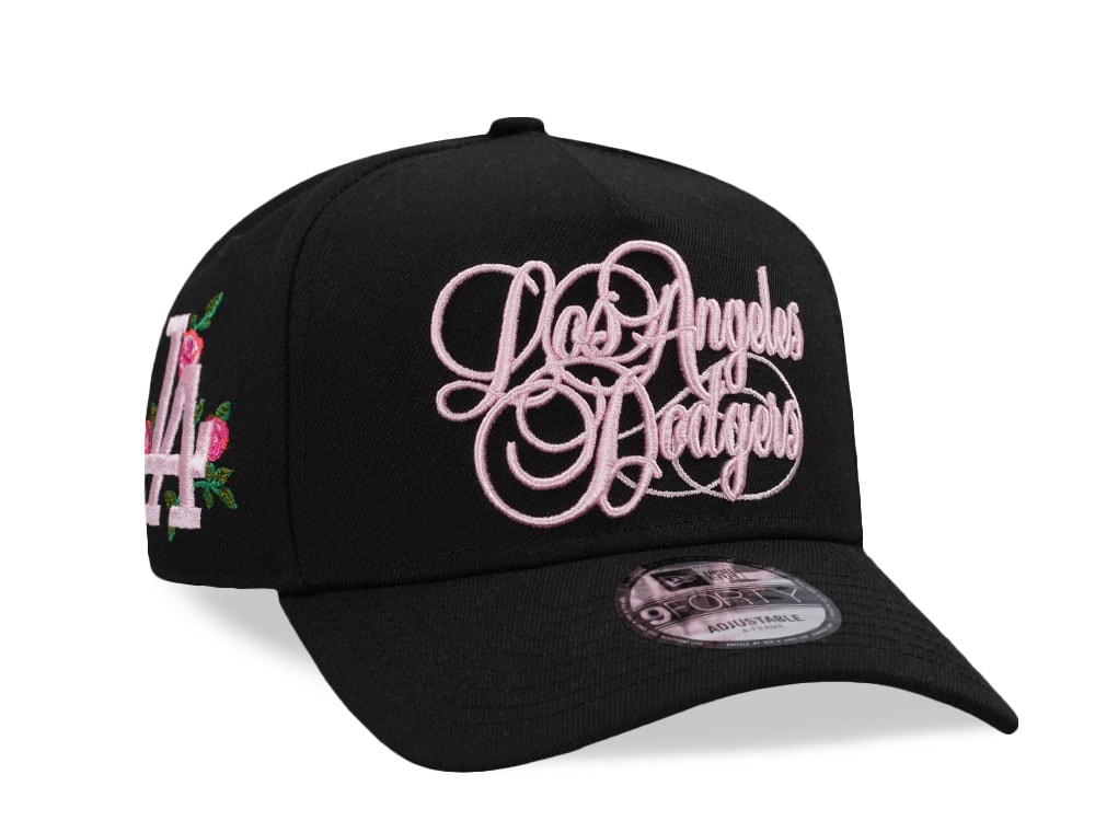 New Era Los Angeles Dodgers Script Black Pink Edition 9Forty A Frame Snapback Casquette