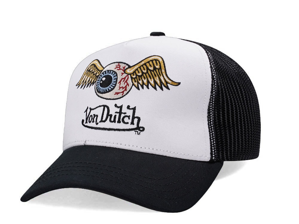 Von Dutch Eye Black And White Trucker Edition Snapback Casquette
