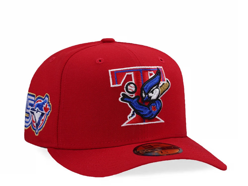 New Era Toronto Blue Jays 50th Anniversary Scarlet Prime Edition 59Fifty Pre Curved Fitted Casquette