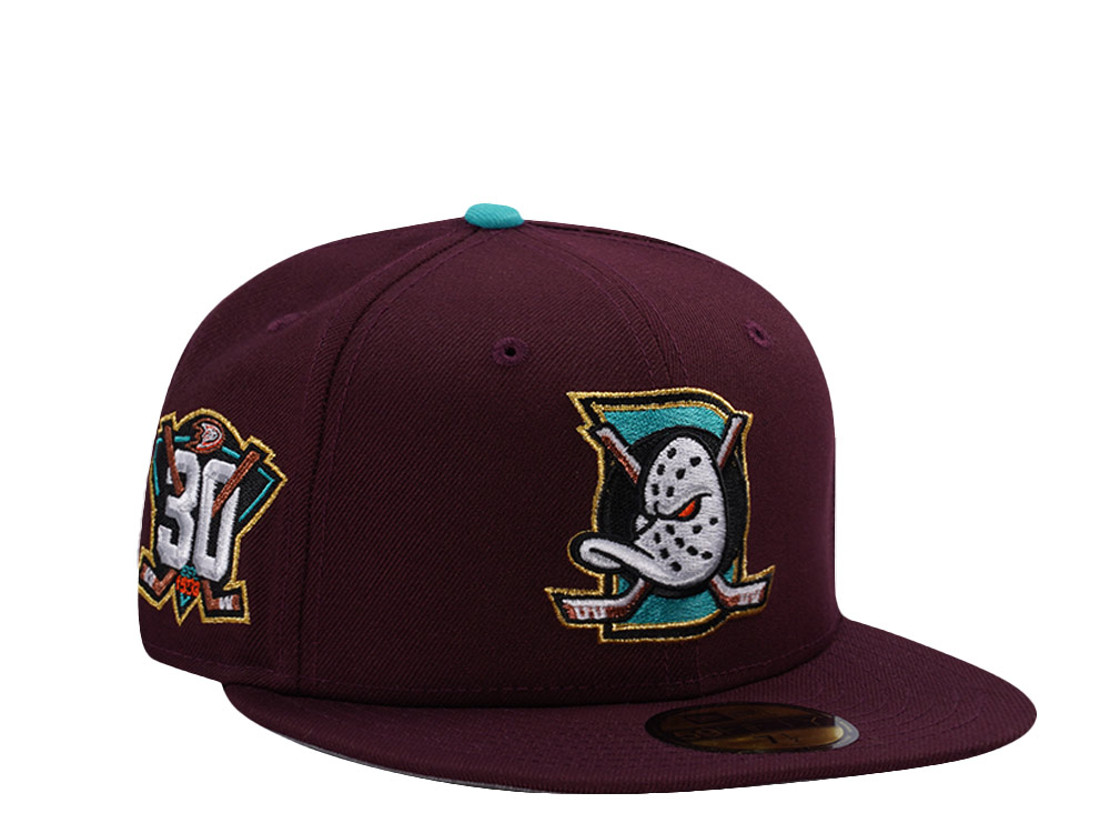 New Era Anaheim Ducks 30th Anniversary Maroon Prime Edition 59Fifty Fitted Casquette