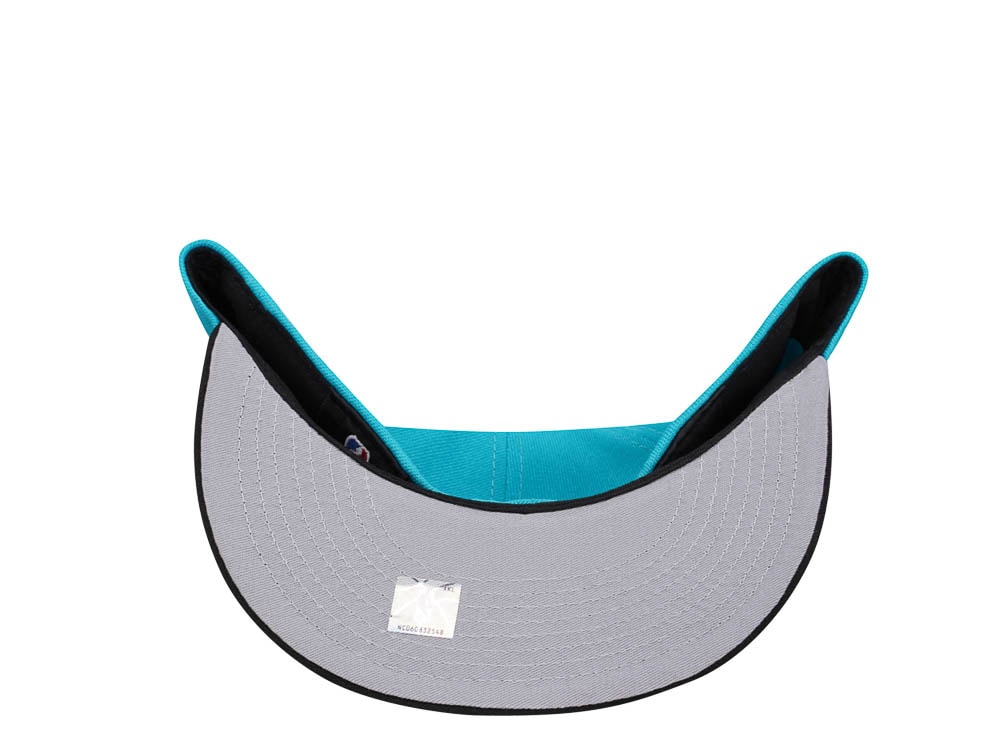 New Era Charlotte Hornets Chrome Black Teal Two Tone Edition 59Fifty Fitted Casquette
