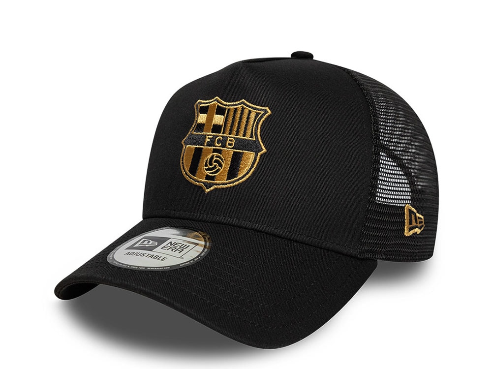 New Era Barcelona Fc Black Gold Edition 9Forty A Frame Trucker Snapback Casquette