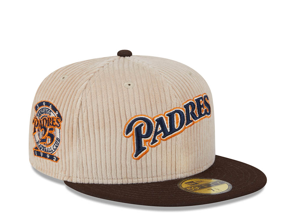 New Era San Diego Padres 25th Anniversary Fall Cord Khaki 59Fifty Fitted Casquette