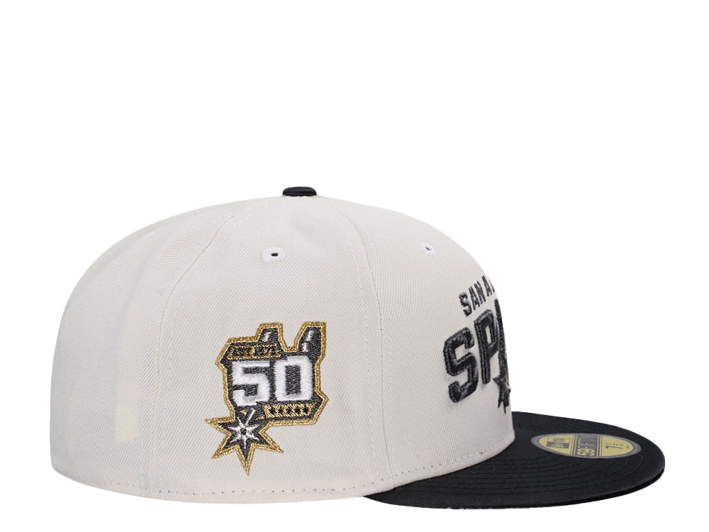 New Era San Antonio Spurs 50th Anniversary Chrome Satin Brim Two Tone Edition 59Fifty Fitted Casquette