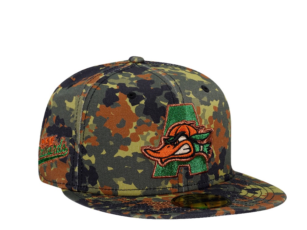 New Era Arkansas Travelers Mad Mallards Flecktarn Copper Edition 59Fifty Fitted Casquette