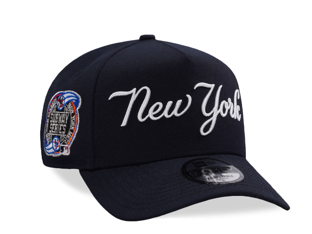 New Era New York Yankees Subway Series Navy Script Edition 9Forty A Frame Snapback Casquette