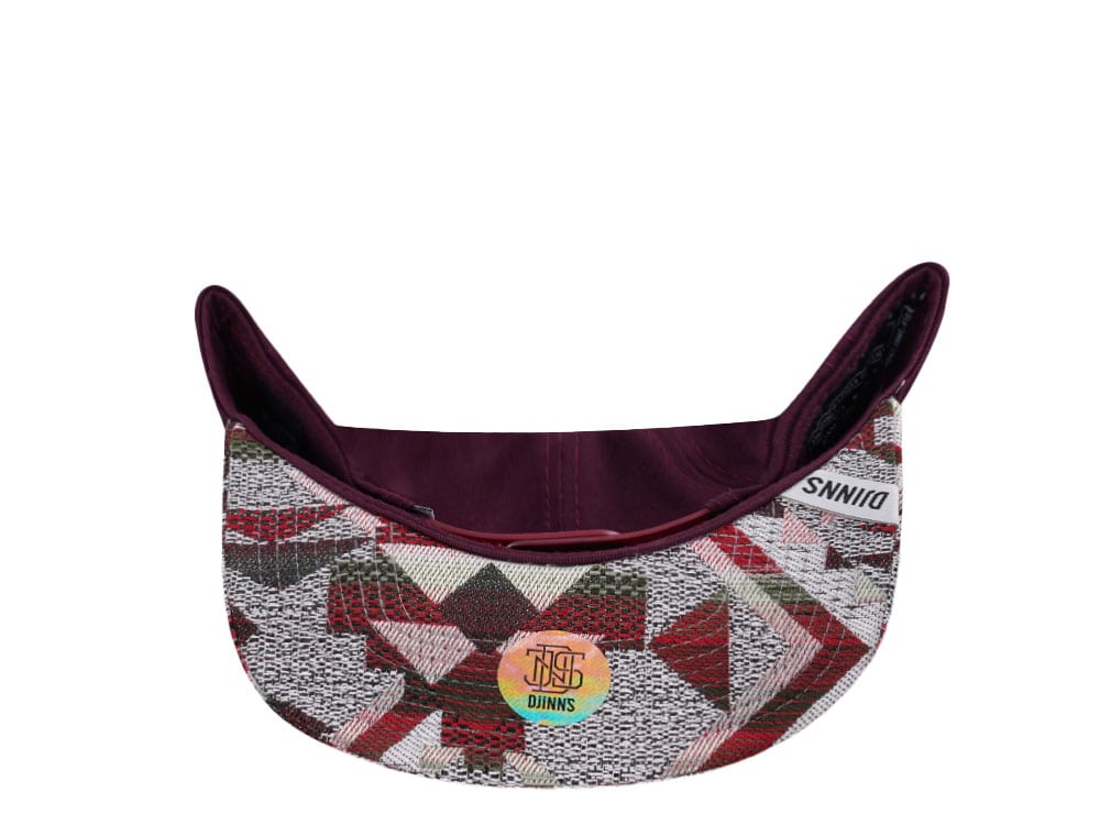 Djinns Rubber Aztec Wine 6 Panel Snapback Casquette