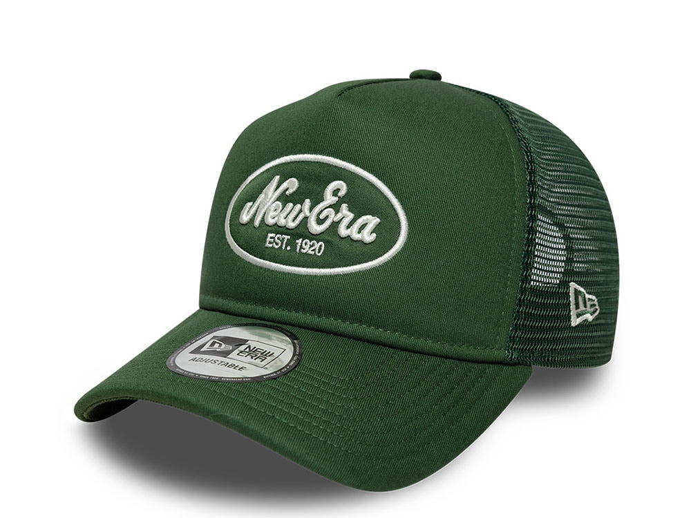 New Era Oval Foam Patch Dark Green Edition 9Forty A Frame Trucker Snapback Casquette