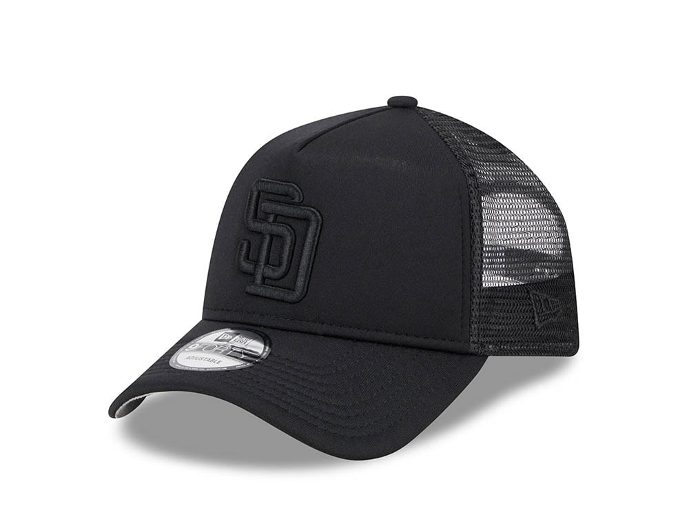 New Era San Diego Padres Black All Day 9Forty A Frame Trucker Snapback Casquette