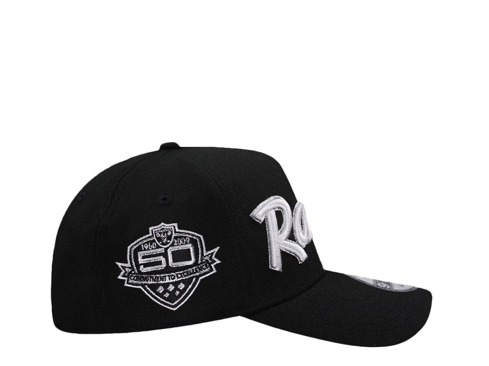 New Era Las Vegas Raiders 50th Anniversary Black Script Edition 9Forty A Frame Snapback Casquette