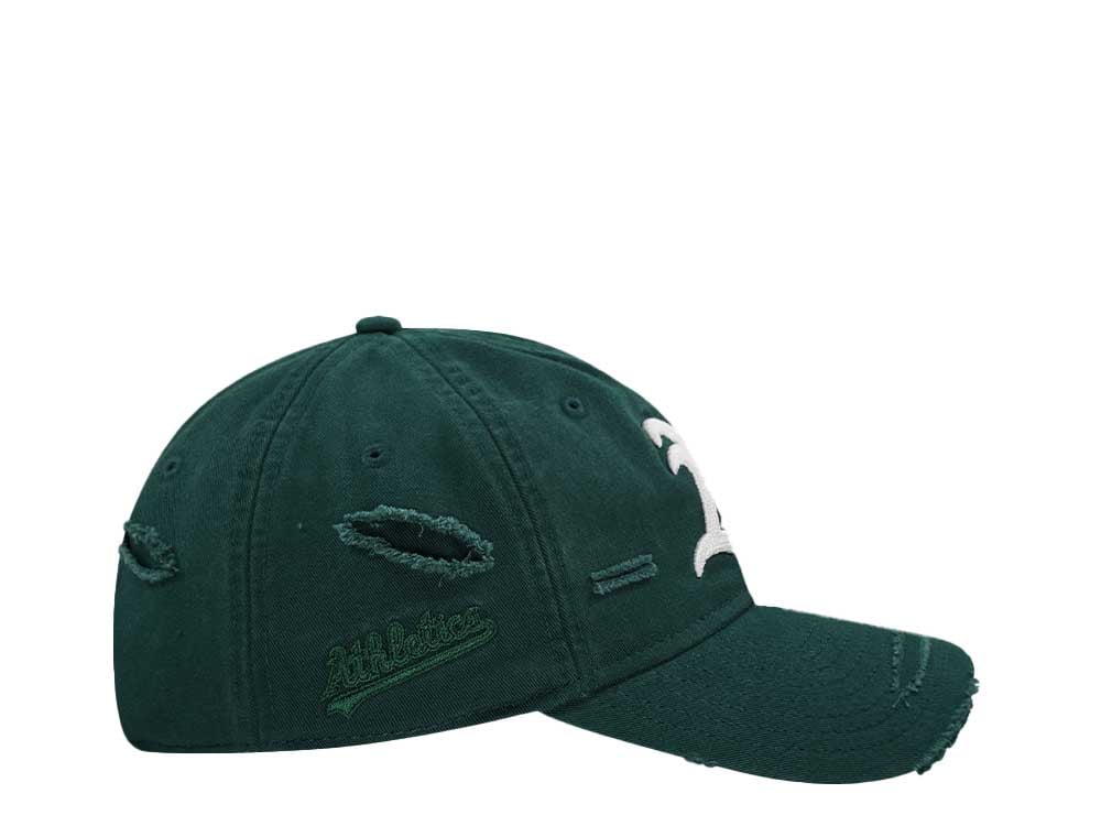 New Era Oakland Athletics Dark Green Washed Distress 9Twenty Strapback Casquette