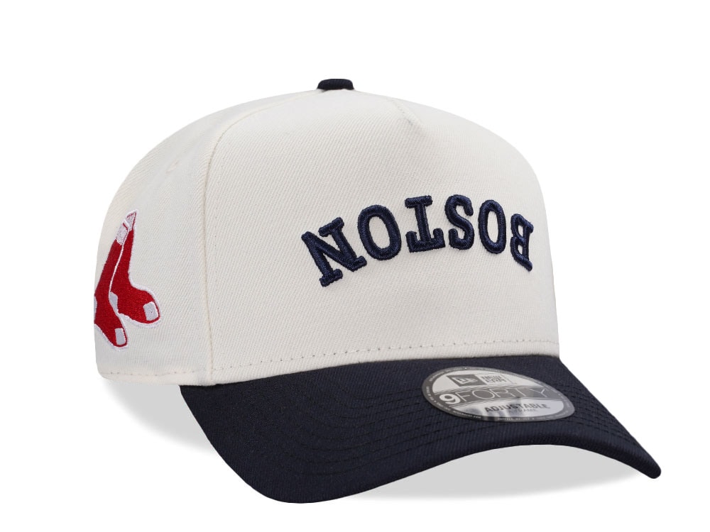 New Era Boston Red Sox Script Chrome Two Tone Edition 9Forty A Frame Snapback Casquette