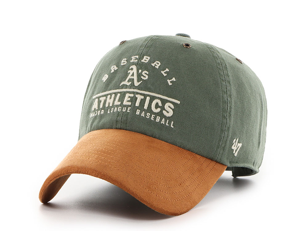 47 Brand Oakland Athletics Suede Visor Olive Clean Up Strapback Casquette
