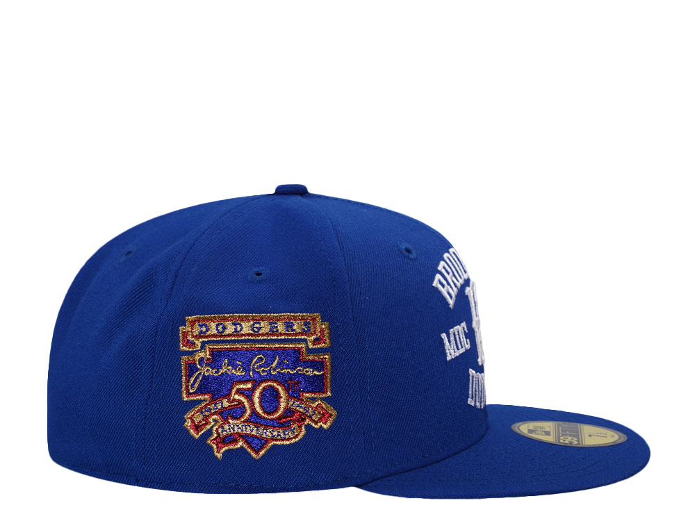 New Era Brooklyn Dodgers 50th Anniversary Jackie Robinson Royal Blue Prime Edition 59Fifty Fitted Casquette