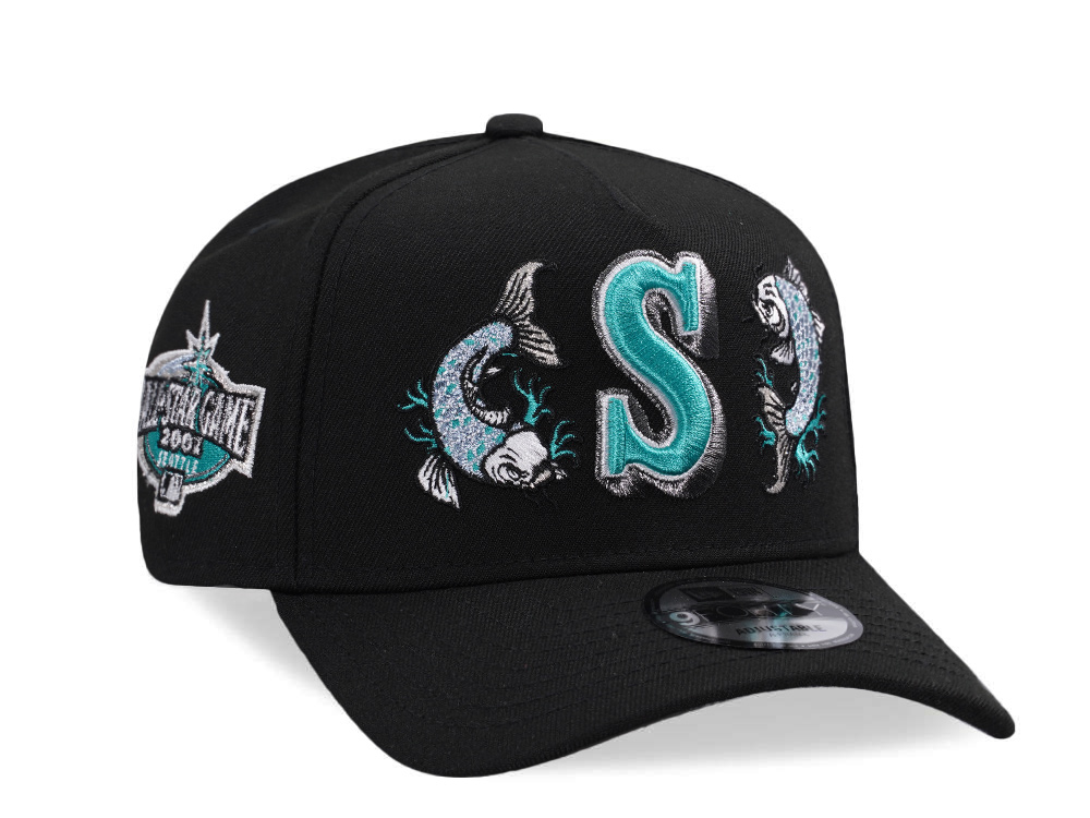 New Era Seattle Mariners All Star Game 2001 Koi Black Prime Edition 9Forty A Frame Snapback Casquette