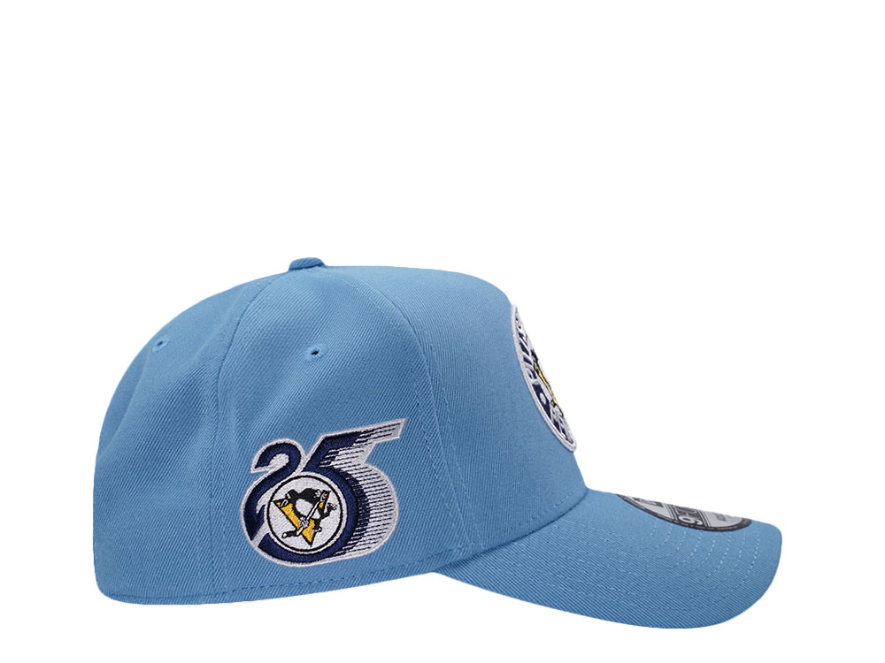 New Era Pittsburgh Penguins 25th Anniversary Sky Blue Prime Edition 9Forty A Frame Snapback Casquette