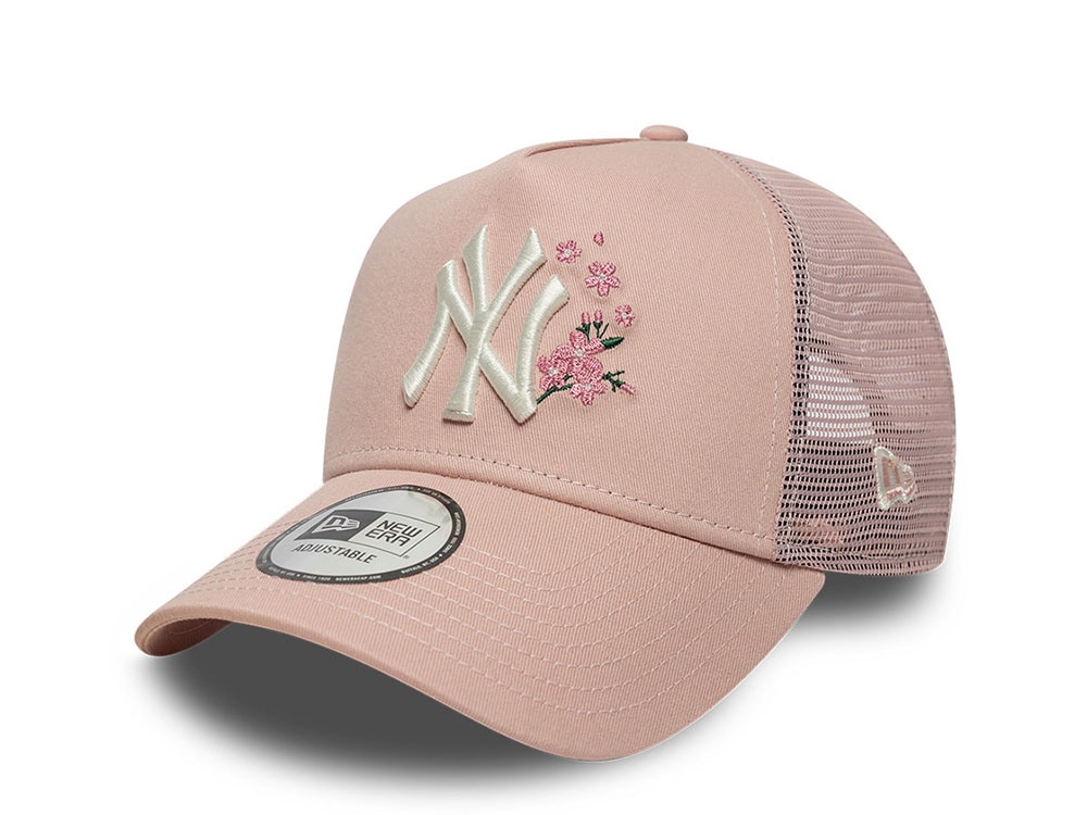 New Era New York Yankees Floral Pink 9Forty Womens A Frame Trucker Snapback Casquette