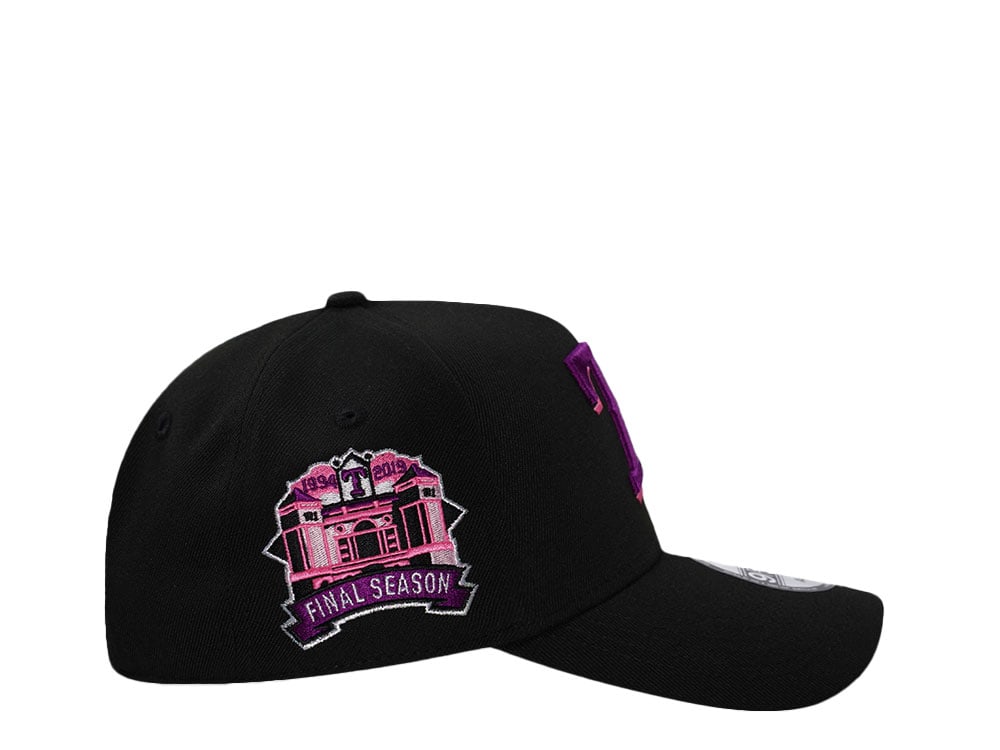 New Era Texas Rangers Final Season Magenta Black Prime Edition 9Forty A Frame Snapback Casquette
