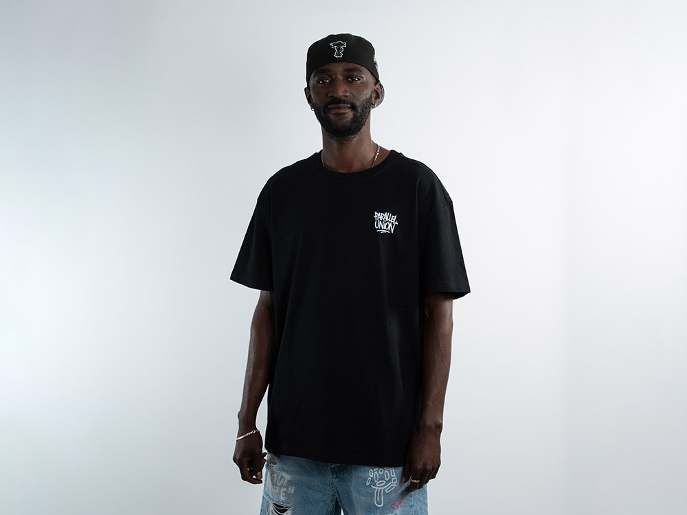 Parallel Union T-Shirt Tatoo Mask Black Oversize Edition