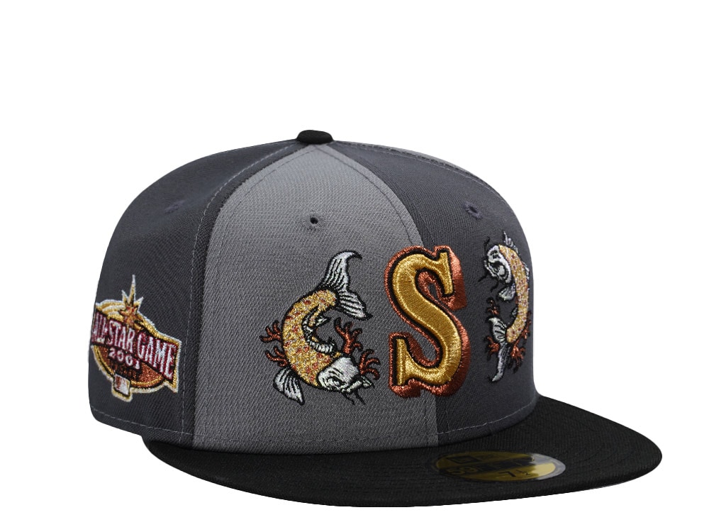 New Era Seattle Mariners All Star Game 2001 Gray Pinwheel Edition 59Fifty Fitted Casquette