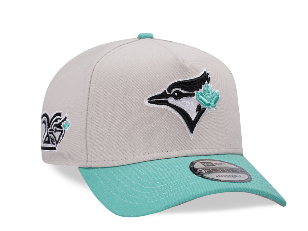 New Era Toronto Blue Jays 20th Anniversary Stone Mint Two Tone Edition 9Forty A Frame Snapback Casquette