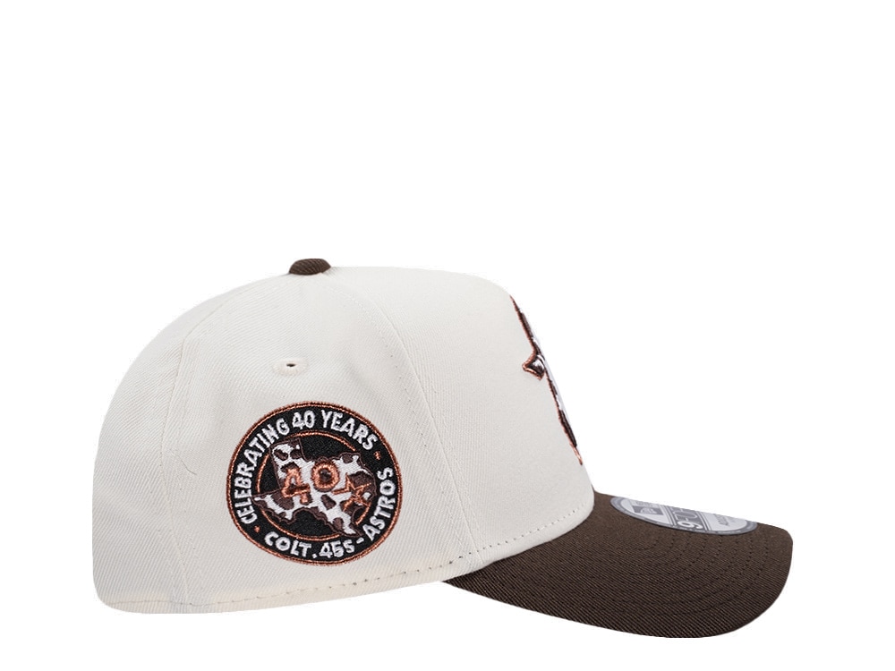 New Era Houston Astros 40th Anniversary Cow Burnt Wood Two Tone Edition 9Forty A Frame Snapback Casquette