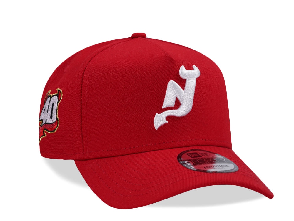 New Era New Jersey Devils 40th Anniversary Red Prime Edition 9Forty A Frame Snapback Casquette