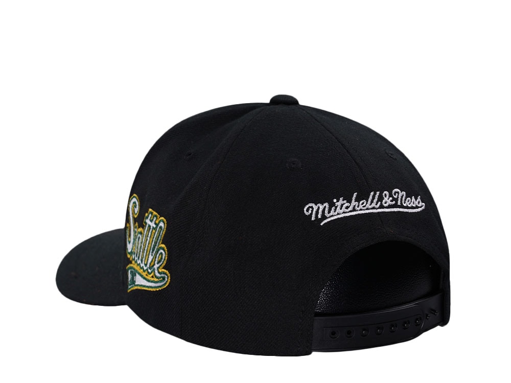 Mitchell & Ness Seattle Supersonics Hardwood Classic Pro Crown Fit Black Snapback Casquette