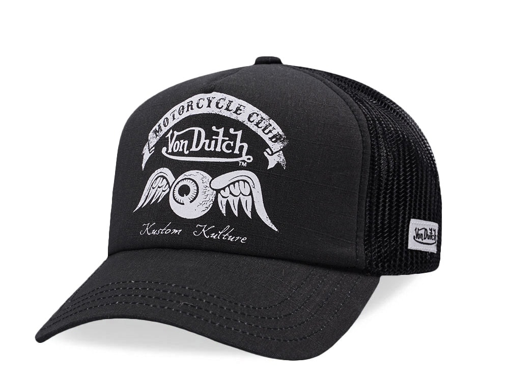 Von Dutch Motorcycle Club Screen Print Dark Gray Trucker Snapback Casquette