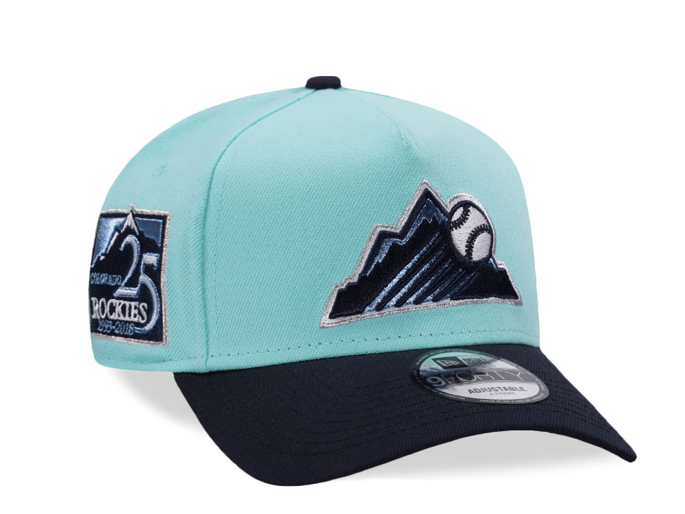 New Era Colorado Rockies 25th Anniversary Glacier Two Tone Edition 9Forty A Frame Snapback Casquette
