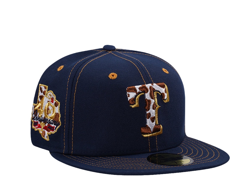 New Era Texas Rangers 40th Anniversary Ocean Blue Prime Edition 59Fifty Fitted Casquette