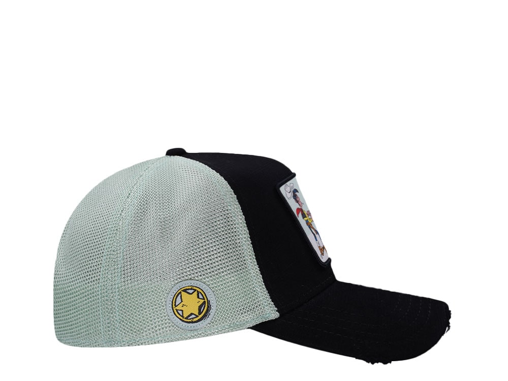 Capslab Lucky Luke Shadow Distressed Black Trucker Snapback Casquette