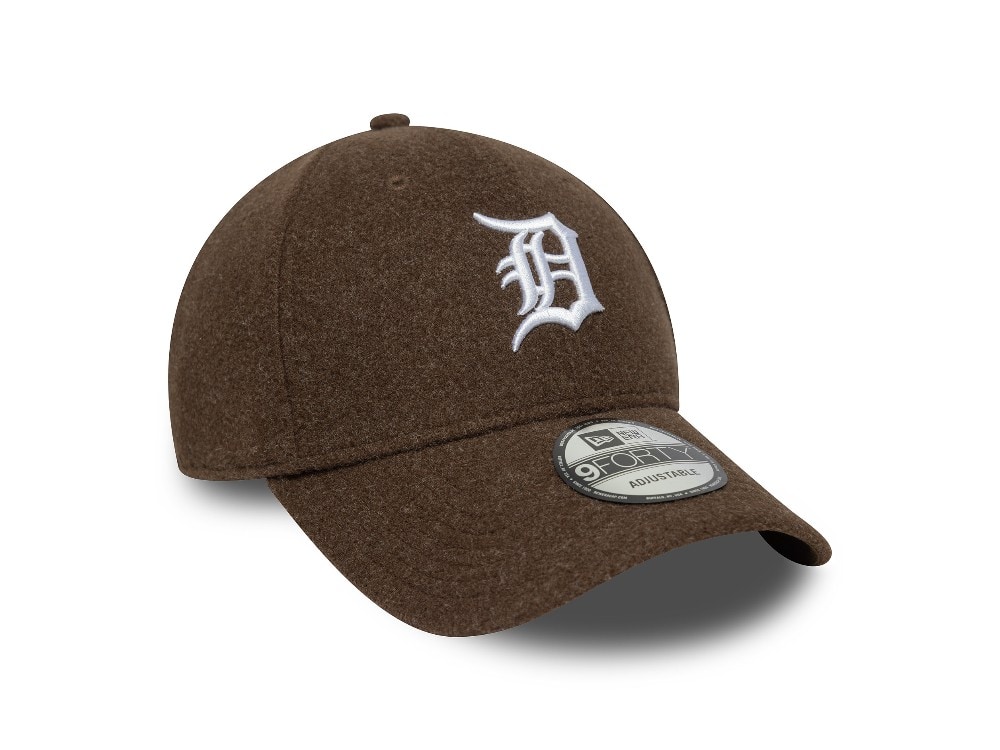 New Era Detroit Tigers Melton Wool Brown 9Forty Snapback Casquette