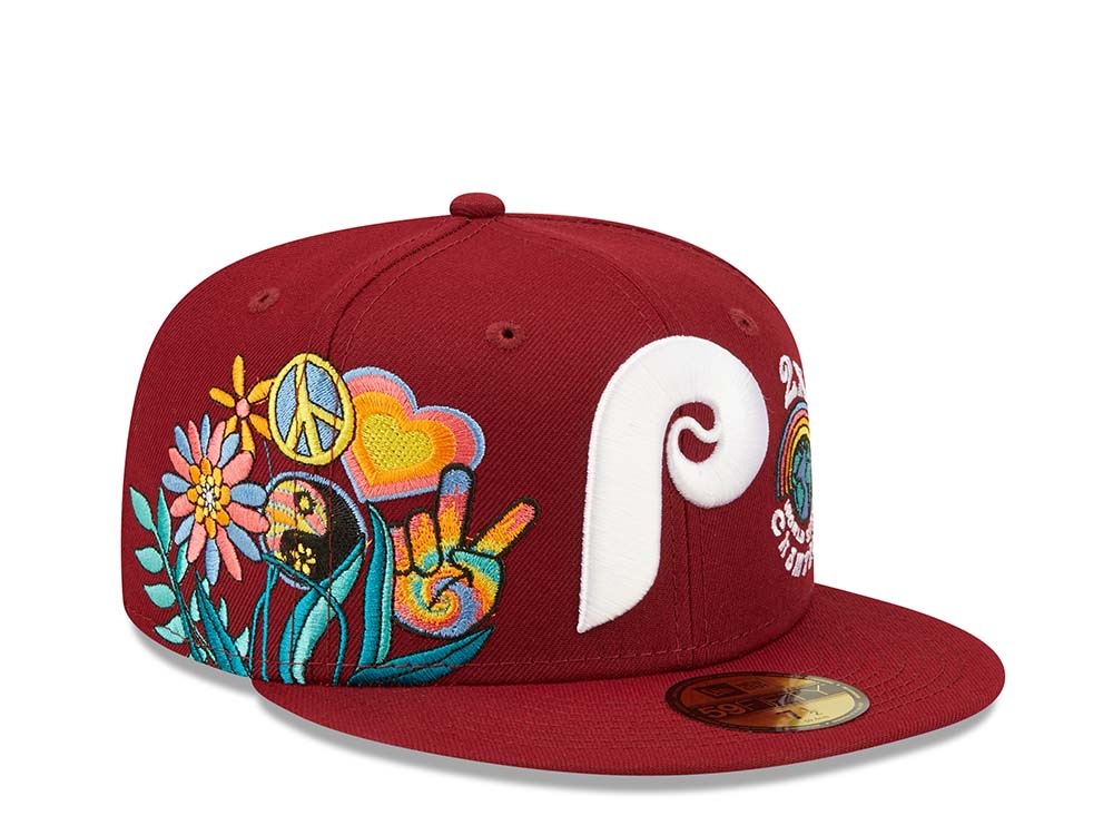 New Era Philadelphia Phillies 2x World Series Champions - Maroon Groovy Edition 59Fifty Fitted Casquette