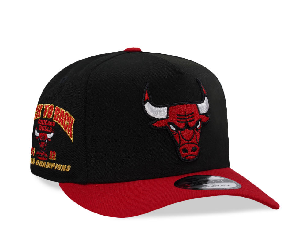 New Era Chicago Bulls Back 2 Back World Champions Black Two Tone Edition 9Fifty A Frame Snapback Casquette