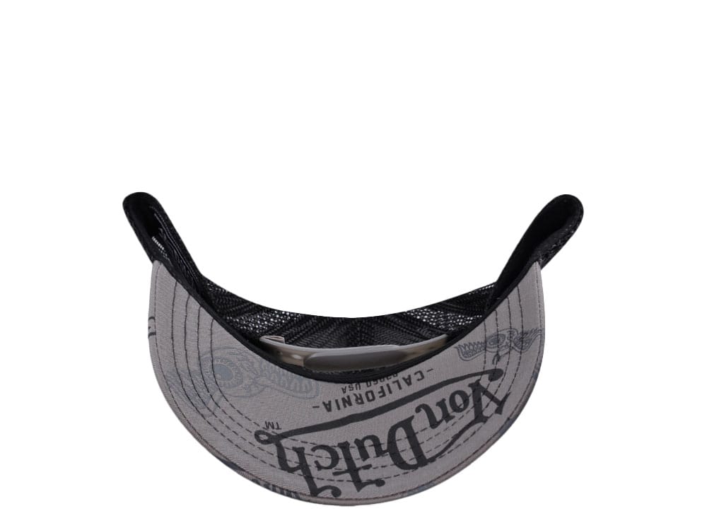 Von Dutch Oval Patch Gray Script Edition Trucker Snapback Casquette