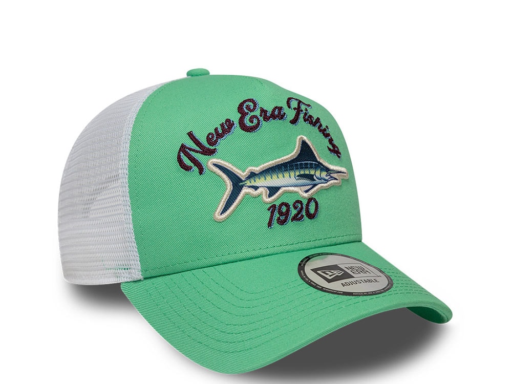 New Era Fishing Green 9Forty A Frame Trucker Snapback Casquette