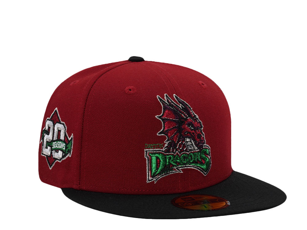 New Era Dayton Dragons 20th Anniversary Maroon Two Tone Edition 59Fifty Fitted Casquette