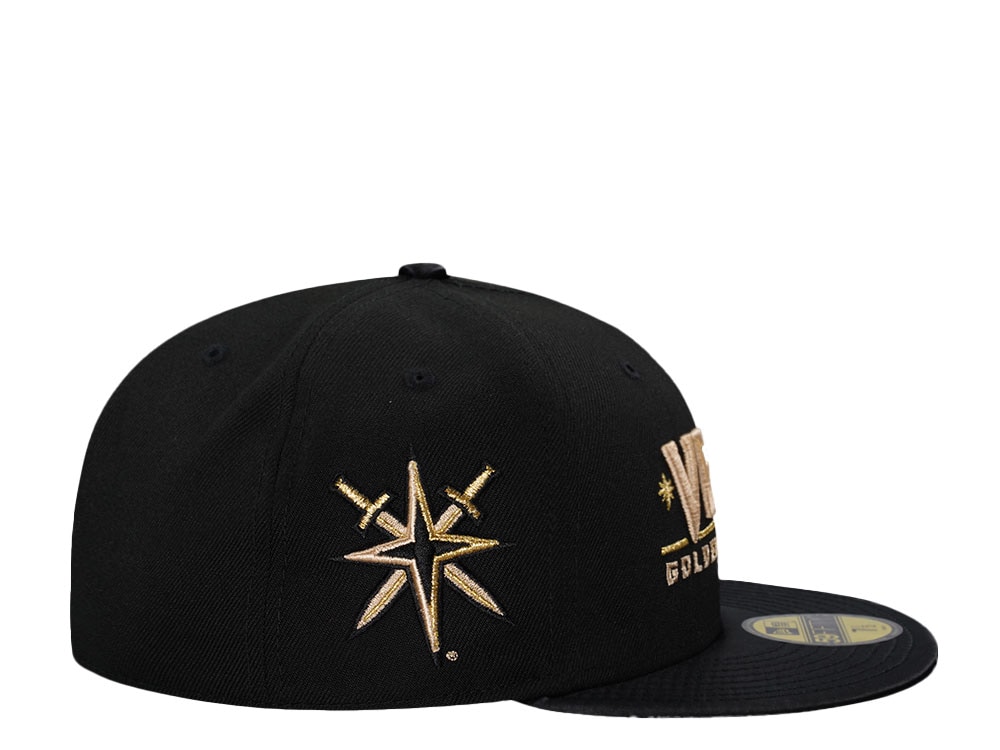 New Era Vegas Golden Knights Black Satin Brim Prime Edition 59Fifty Fitted Casquette