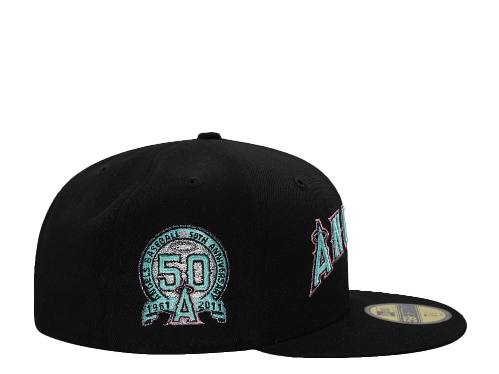 New Era Anaheim Angels 50th Anniversary Mint Black Prime Edition 59Fifty Fitted Casquette