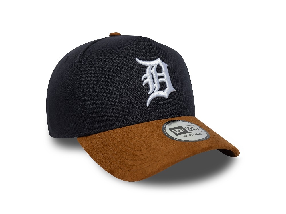 New Era Detroit Tigers Navy Suede Visor 9Forty A Frame Snapback Casquette