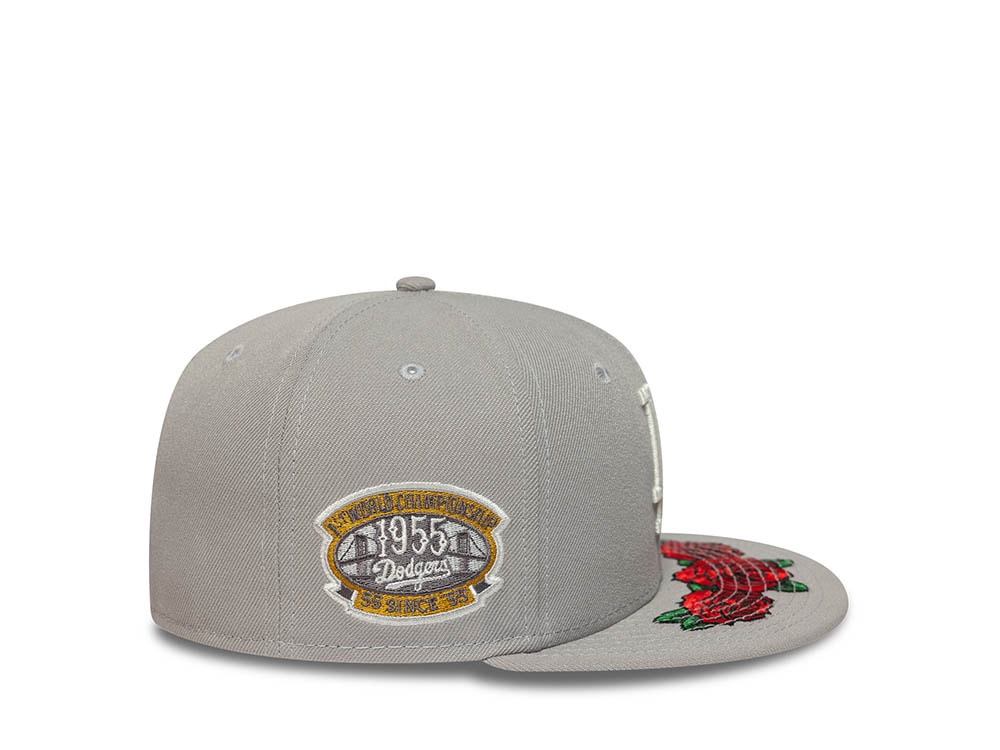 New Era Los Angeles Dodgers World Championship 1955 Floral Gray Prime Edition 59Fifty Fitted Casquette