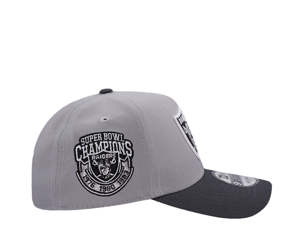 New Era Las Vegas Raiders Super Bowl Champions Gray Two Tone Edition 9Forty A Frame Snapback Casquette