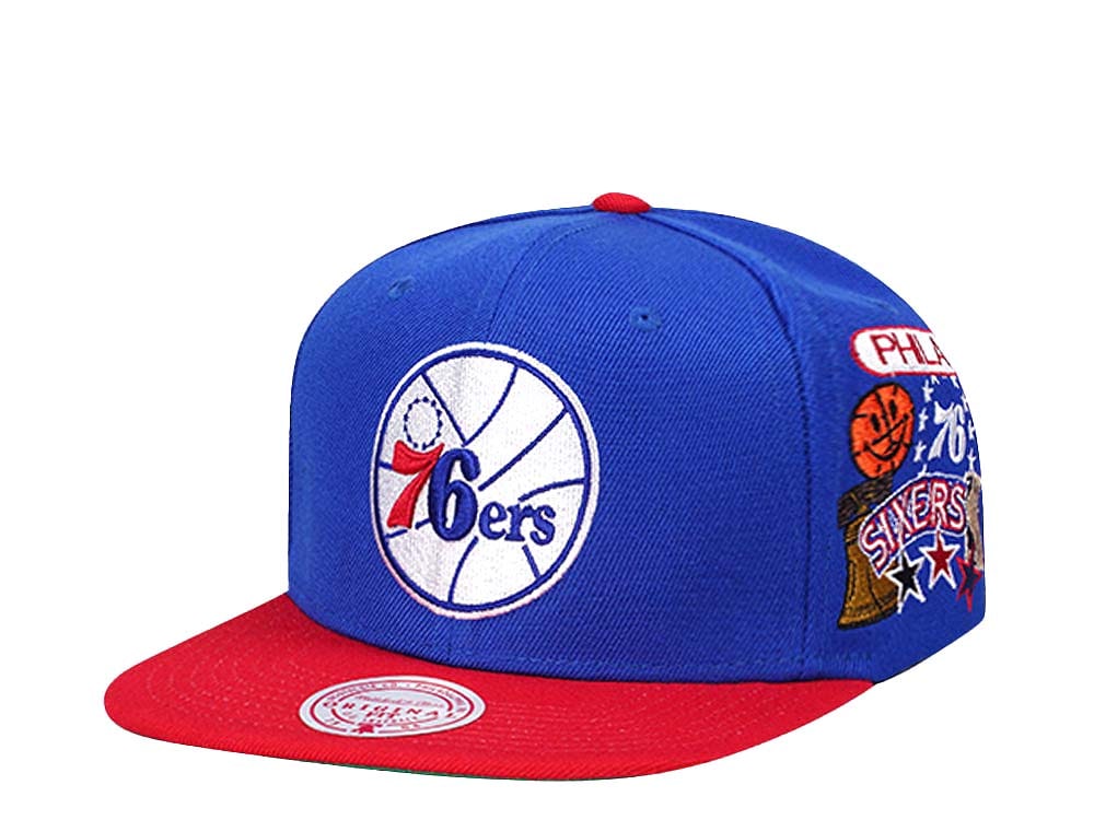 Mitchell & Ness Philadelphia 76ers Patch Overload Hardwood Classic Snapback Casquette