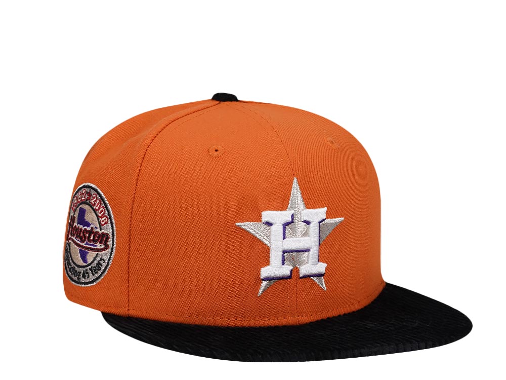 New Era Houston Astros 45 Years Cord Visor Edition Orange 59Fifty Fitted Casquette