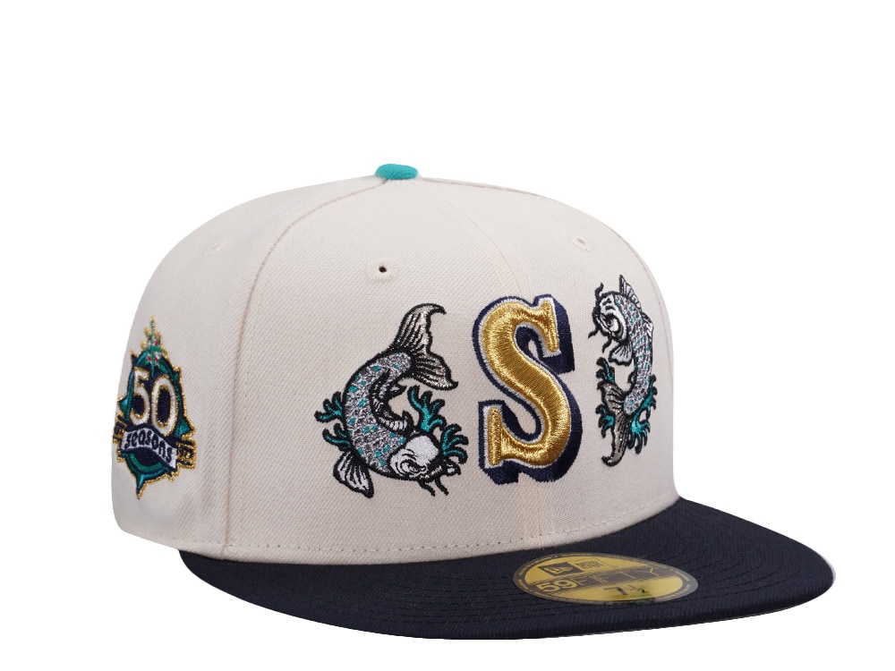 New Era Seattle Mariners 50th Anniversary Koi Chrome Two Tone Edition 59Fifty Fitted Casquette