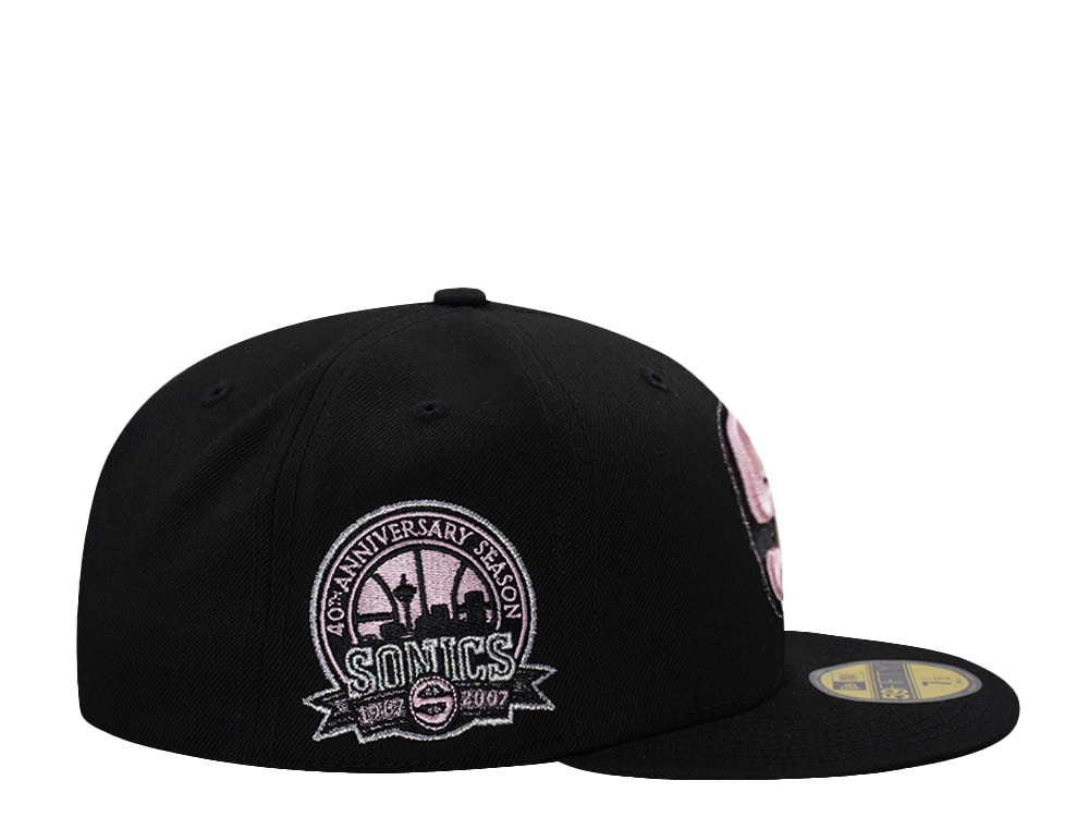 New Era Seattle Supersonics 40th Anniversary Pink Black Prime Edition 59Fifty Fitted Casquette