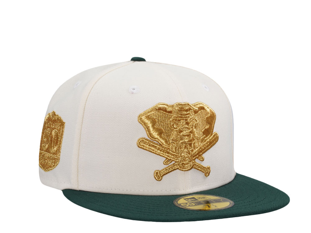 New Era Oakland Athletics 50th Anniversary 24k Chrome Two Tone Edition 59Fifty Fitted Casquette